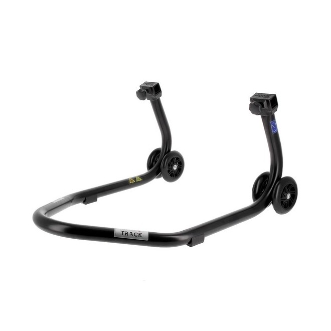 Béquille d'atelier BIHR Home Track noir mat + supports en "V" roues noires | Réf. 3032143