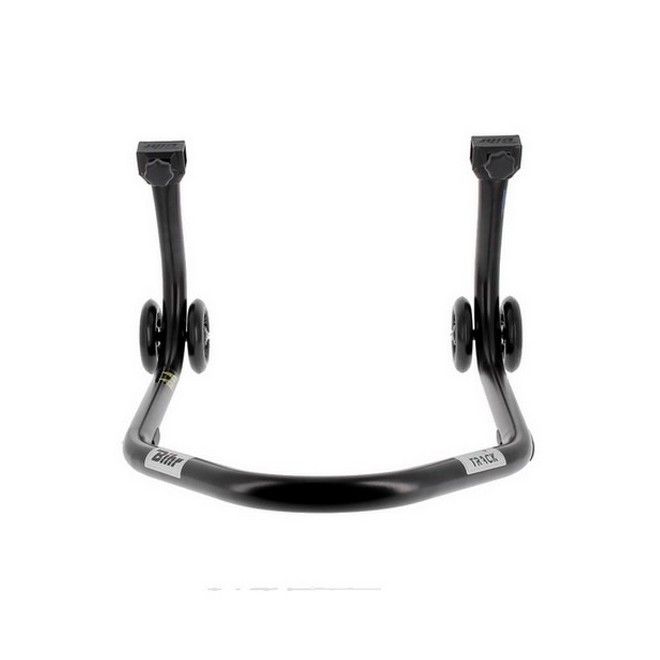 Béquille d'atelier BIHR Home Track noir mat + supports en "V" roues noires | Réf. 3032143