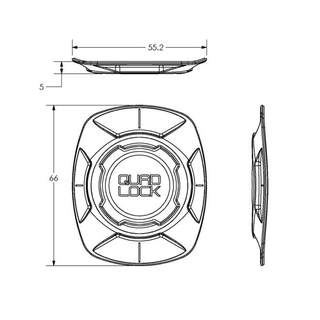 Adaptateur universel Quad Lock QLA-UNI-2 | Moto Shop 35