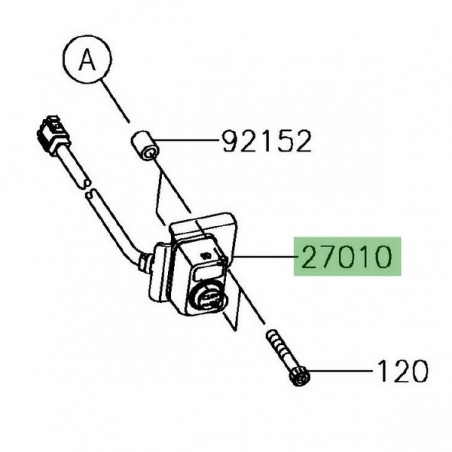 Contacteur feux additionnels Kawasaki 270100761 | Moto Shop 35