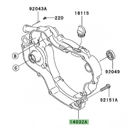 Carter d'embrayage Kawasaki 140321532 | Moto Shop 35