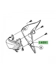 Intérieur d'écope de radiateur gauche Kawasaki Er-6n (2009-2011) | Réf. 140911590