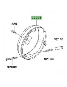 Cerclage de phare chromé Kawasaki 230061070 | Moto Shop 35