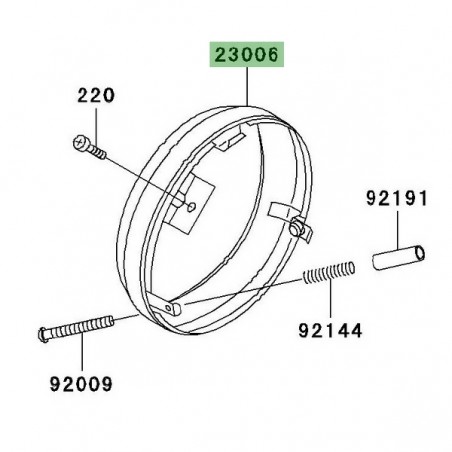 Cerclage de phare chromé Kawasaki 230061070 | Moto Shop 35