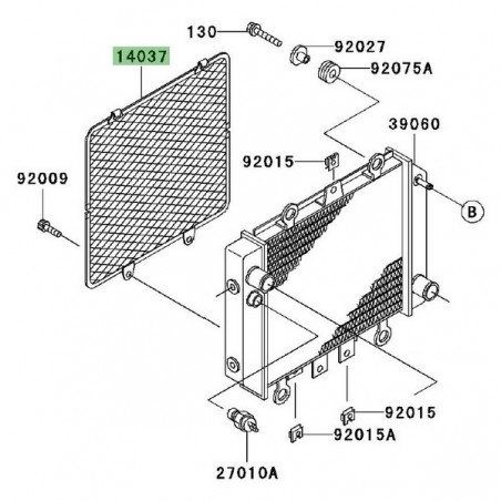 Grille de radiateur Kawasaki Er-5 (1997-2005) | Réf. 140371232