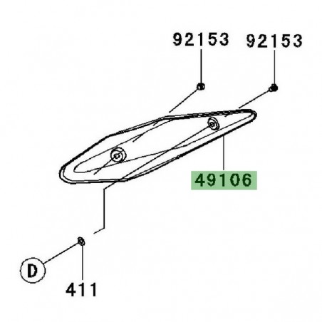 Tôle pare-chaleur silencieux Kawasaki Z750(R) (2007-2012) | Réf. 491060102