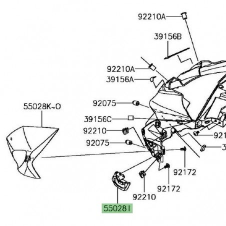 Support clignotant gauche Kawasaki Z800 (2013-2016) | Réf. 550280429