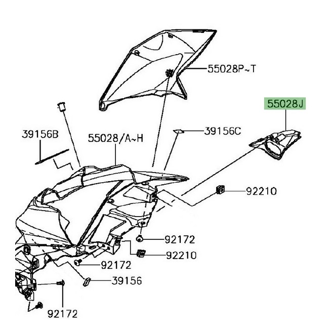 Support clignotant droit Kawasaki Z800 (2013-2016) | Réf. 550280430