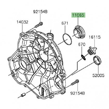 Bouchon aluminium carter d'embrayage Kawasaki 110650281 | Moto Shop 35