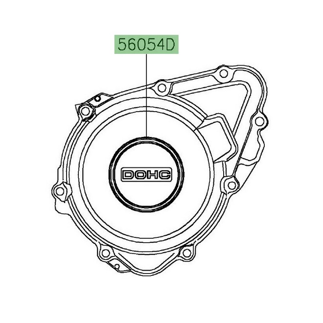 Autocollant "DOHC" carter d'alternateur Kawasaki Z900RS Café (2018-2021) | Réf. 560542418