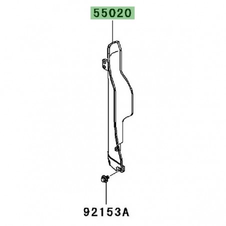 Protection de fourche gauche blanche Kawasaki 550200334RZ | Moto Shop 35