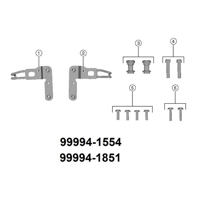 Crochets et kit support pour bagages Kawasaki Z650RS (2022-2026) | Réf. 999941851