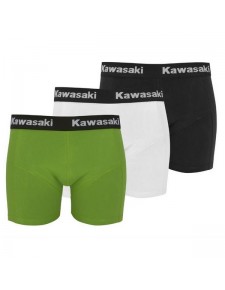 Lot de 3 boxers homme Kawasaki (vert, blanc et noir) | Moto Shop 35