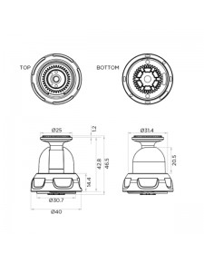 Bras simple pivot Quad Lock QLP-360-SPA | Moto Shop 35