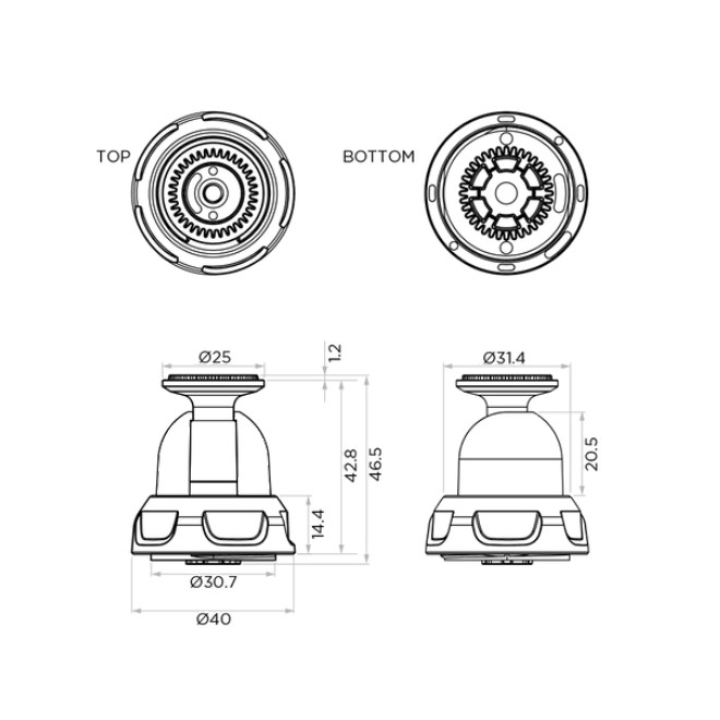 Bras simple pivot Quad Lock QLP-360-SPA | Moto Shop 35