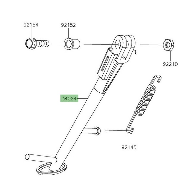 Béquille latérale Kawasaki 340240169 | Moto Shop 35