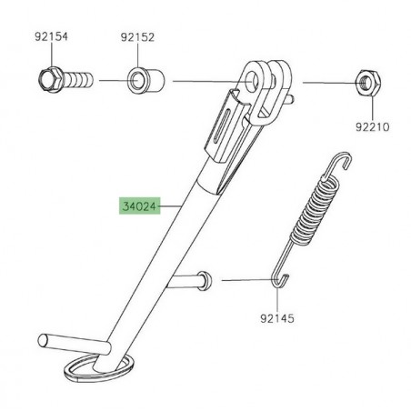 Béquille latérale d'origine Kawasaki 340240169 | Moto Shop 35