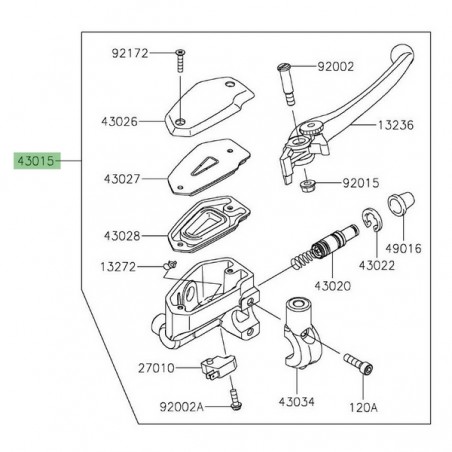 Maitre cylindre de frein avant d'origine Kawasaki 430150601 | Moto Shop 35
