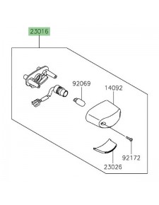 Éclairage de plaque Kawasaki 230160656 | Moto Shop 35