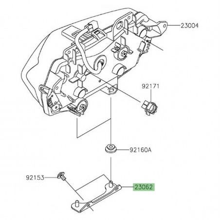 Patte inférieure support optique avant Kawasaki Z650 (2020-2024) | Réf. 230621255