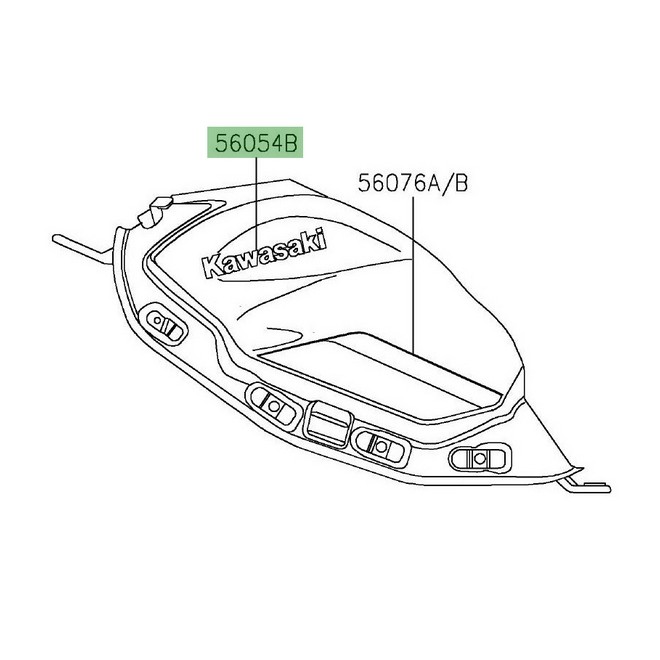 Autocollant "Kawasaki" réservoir Kawasaki Z650 (2022) | Réf. 560543791
