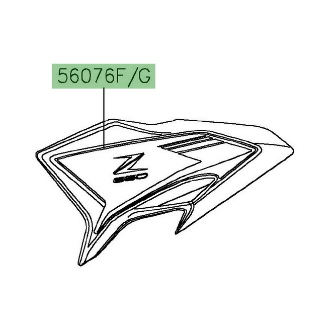 Autocollant décoratif écope de radiateur Kawasaki Z650 noir (2022-2023) | Moto Shop 35