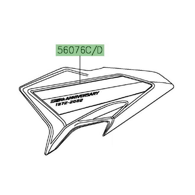 Autocollant décoratif écope de radiateur Kawasaki Z650 50th Anniversary (2022) | Moto Shop 35