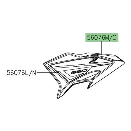Autocollant décoratif supérieur écope de radiateur Kawasaki Z650 (2022) | Moto Shop 35