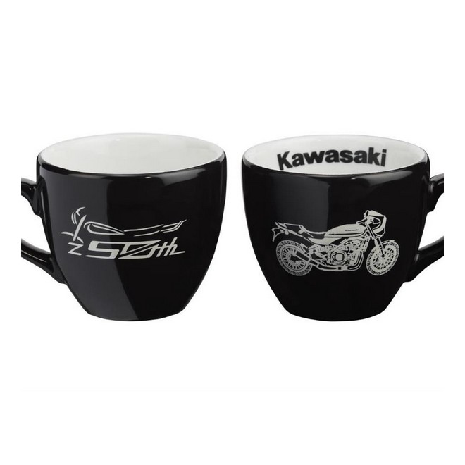 Lot de deux tasses à café en porcelaine Kawasaki "Z 50th Anniversaire" Réf. 128SEU22100U | Moto Shop 35