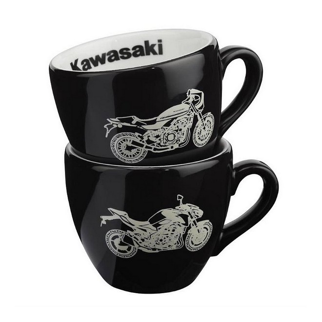 Lot de deux tasses à café en porcelaine Kawasaki Z 50th Anniversaire