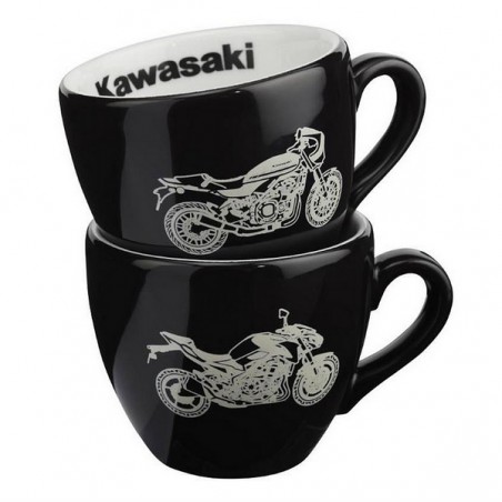 Lot de deux tasses à café en porcelaine Kawasaki "Z 50th Anniversaire" Réf. 128SEU22100U | Moto Shop 35