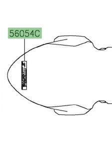 Autocollant "Z 50th" garde-boue avant Kawasaki Z650 50th anniversaire (2022) | Réf. 560543806