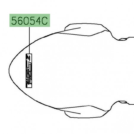 Autocollant "Z 50th" garde-boue avant Kawasaki Z650 50th anniversaire (2022) | Réf. 560543806