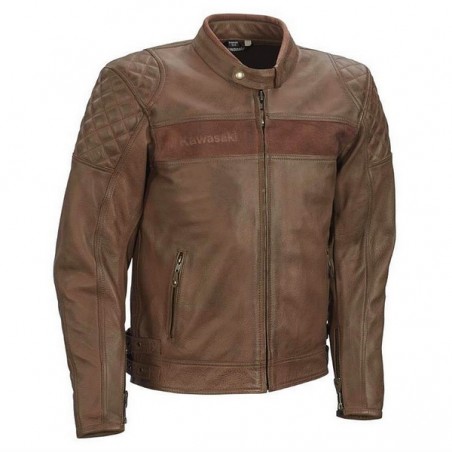Blouson cuir marron homme RST Brandish Kawasaki | Moto Shop 35