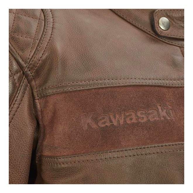 Blouson cuir marron homme RST Brandish Kawasaki | Moto Shop 35