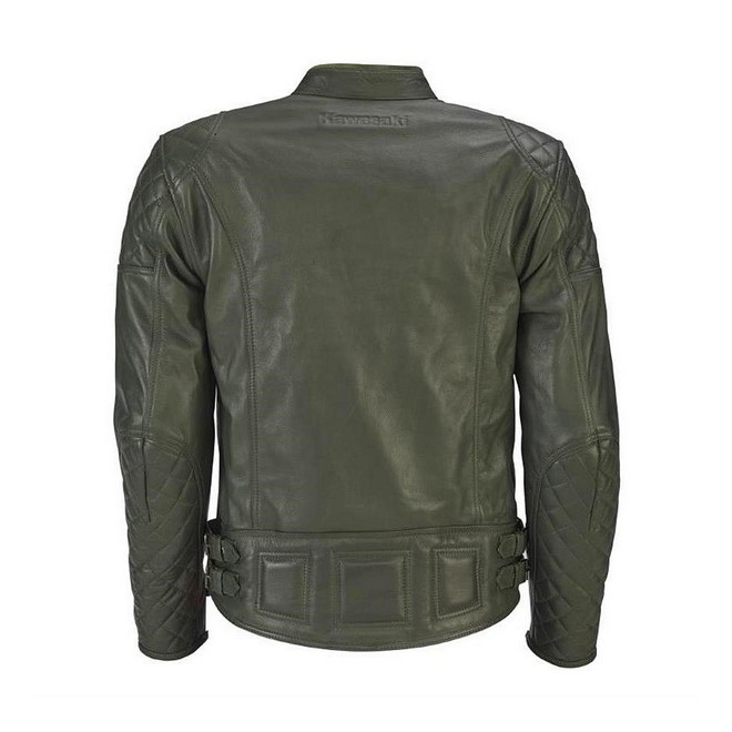 Blouson cuir vert olive homme RST Brandish Kawasaki | Moto Shop 35