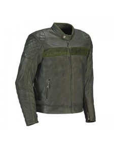 Blouson cuir vert olive homme RST Brandish Kawasaki | Moto Shop 35