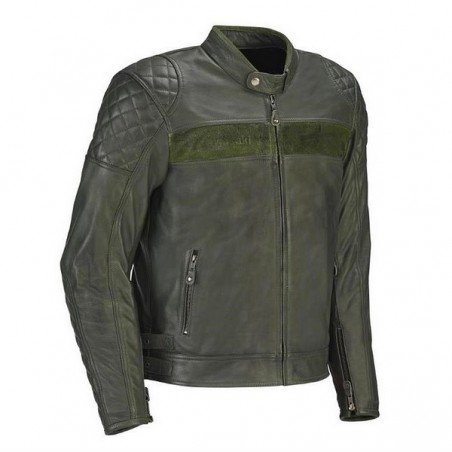 Blouson cuir vert olive homme RST Brandish Kawasaki | Moto Shop 35