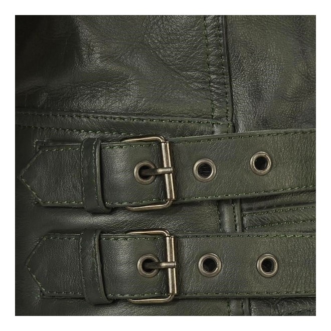Blouson cuir vert olive homme RST Brandish Kawasaki | Moto Shop 35