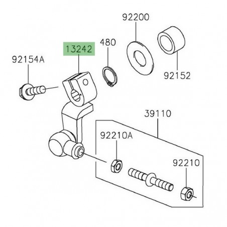 Biellette sélecteur de vitesse Kawasaki Ninja 1000SX (2020-2024) | Réf. 132420167