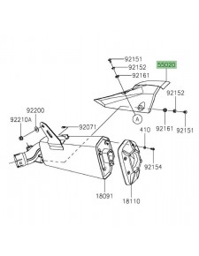 Pare-chaleur silencieux d'origine Kawasaki Ninja 1000SX (2020-2024)