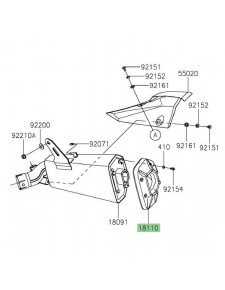 Embout silencieux d'origine Kawasaki Ninja 1000SX (2020-2022)