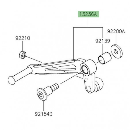 Sélecteur de vitesse Kawasaki Ninja 1000SX (2020-2024) | Réf. 132360841