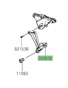 Platine repose-pieds arrière gauche Kawasaki Ninja 1000SX (2020-2024) | Réf. 35063138718R