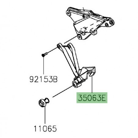 Platine repose-pieds arrière gauche Kawasaki Ninja 1000SX (2020-2024) | Réf. 35063138718R