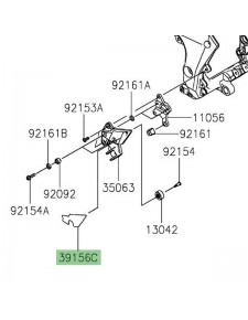 Autocollant platine repose-pieds avant gauche Kawasaki Ninja 1000SX (2020-2022) | Réf. 391562637