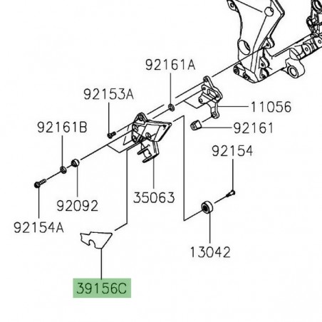 Autocollant platine repose-pieds avant gauche Kawasaki Ninja 1000SX (2020-2024) | Réf. 391562637