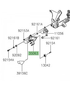 Platine repose-pieds avant gauche Kawasaki Ninja 1000SX (2020-2024) | Réf. 35063072618R