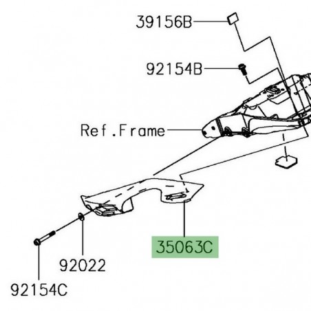 Poignée passager gauche Kawasaki Ninja 1000SX (2020-2024) | Réf. 350631358