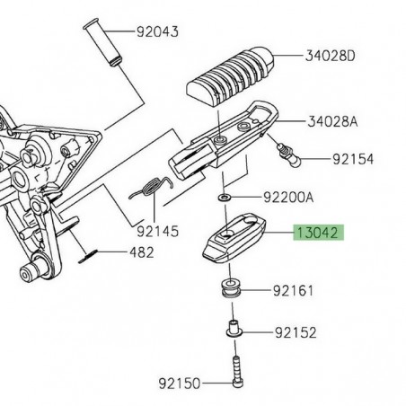 Masselotte repose-pied Kawasaki 130420773 | Moto Shop 35